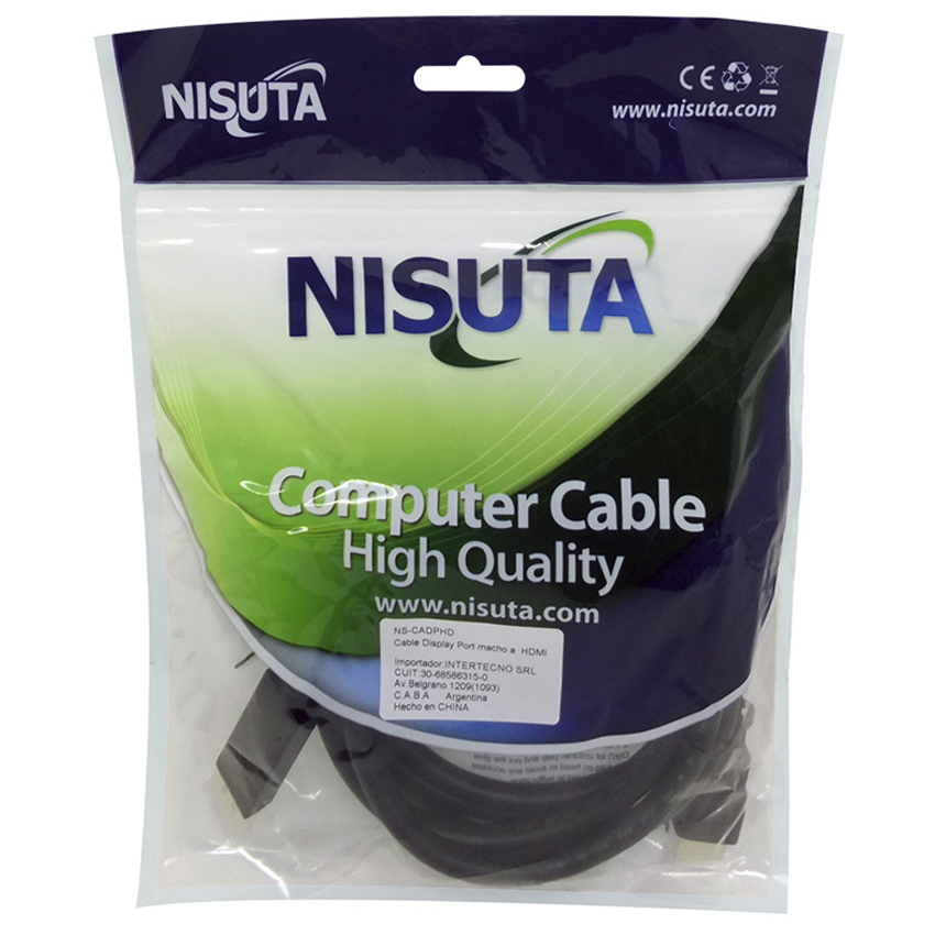 Cable Display Port M A Hdmi 8K 1.8 Nisuta Ns-Cadphd4k